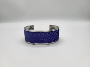 Bracelet acier inoxydable et cuir de saumon français – Bijou artisanal élégant et durable